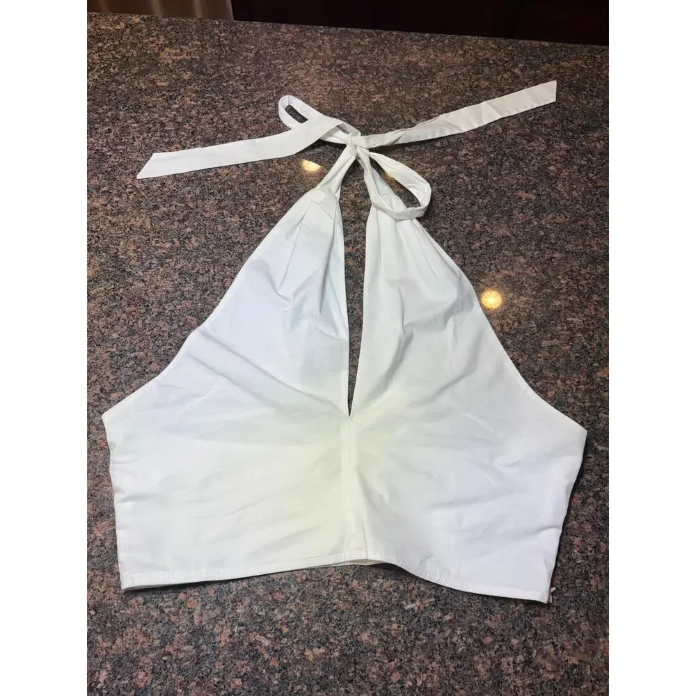 Staud 100% Cotton Halter Side Zipper Size 14 NWT - Picture 12 of 16